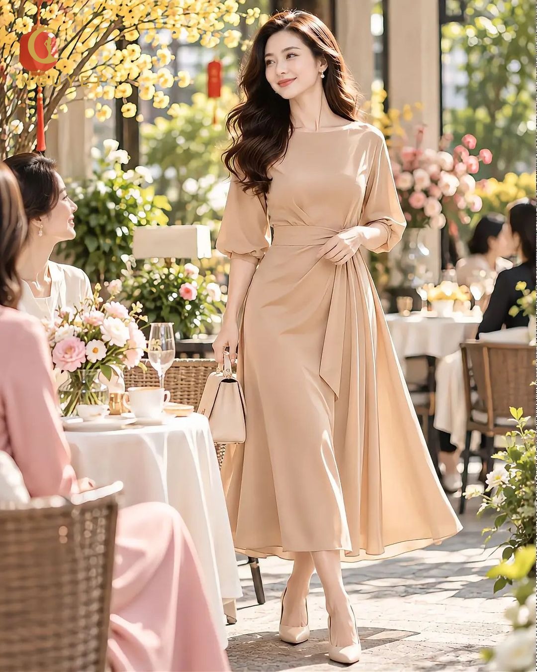 Đầm tay lỡ cổ thuyền camel